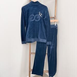 Escada Sport Dark Sapphire Velvet Sweatsuit Set
